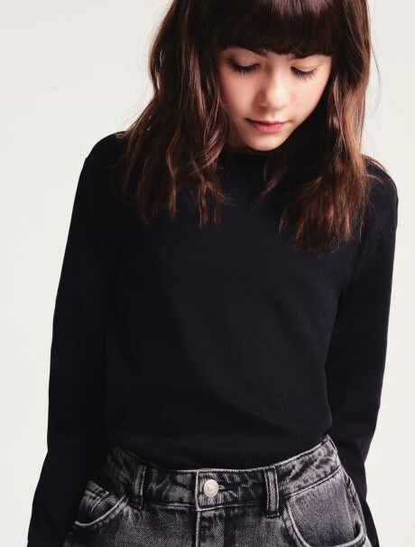 BLUSA INFANTIL MANGA LARGA NEGRO