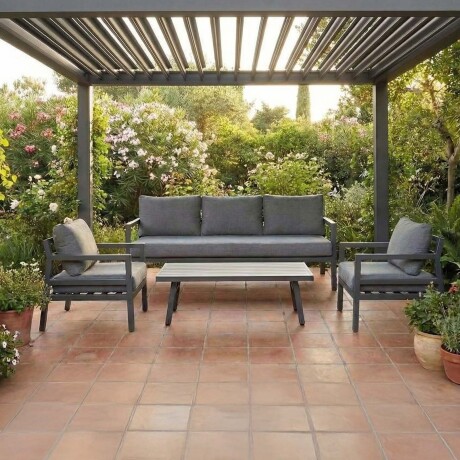 SET DE LIVING ALUMINIO GRIS PORTOFINO