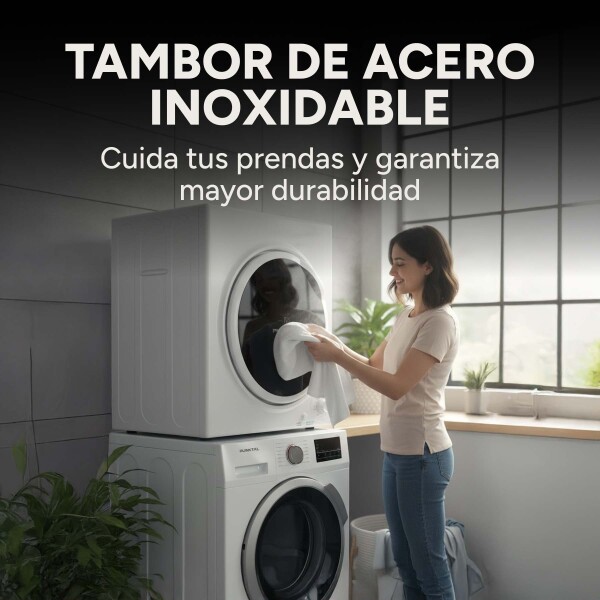 Secarropa Frontal Punktal 5kg Potencia 1300w + Soporte Pared Color Blanco