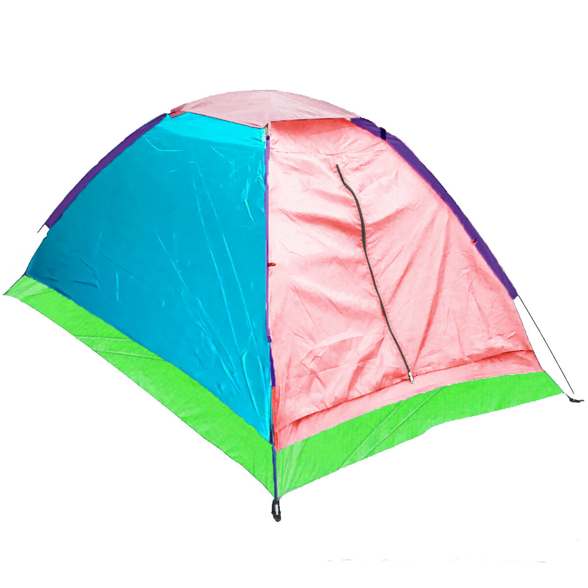 Carpa Iglú 2 Personas P/ Camping 2.00x1.45m + Bolso - Multicolor 