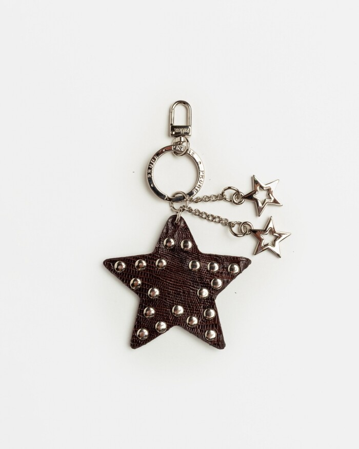 Llavero Kenia En Cuero Grabado Croco Snake Bitono Red Tabaco