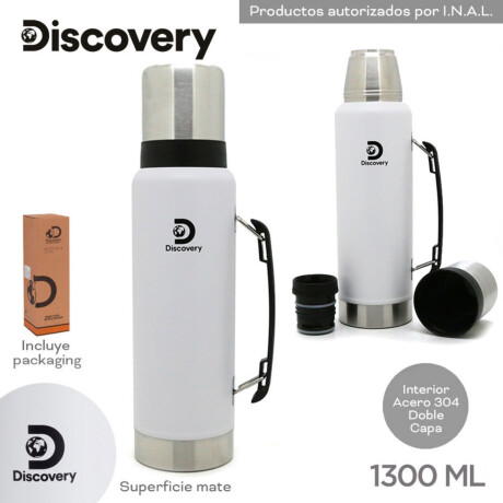 Termo Discovery doble acero 1.3 Litros Blanco