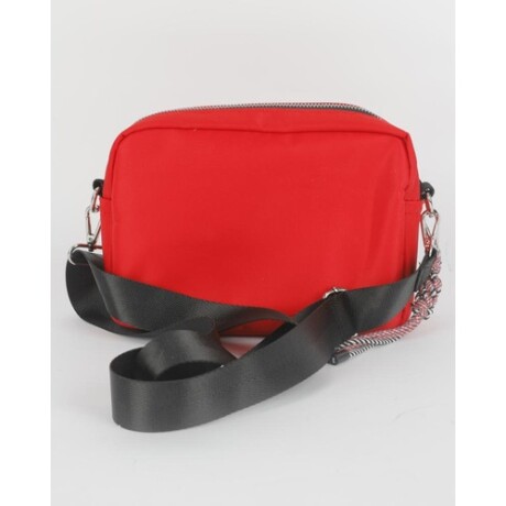 Bandolera Canva Moscú roja con diseño urbano y múltiples bolsillos Rojo