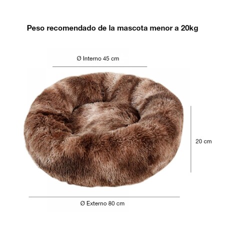 Cama Cucha Puff Redondo 80cm De Felpa P/ Mascotas Perro Gato Gris Oscuro