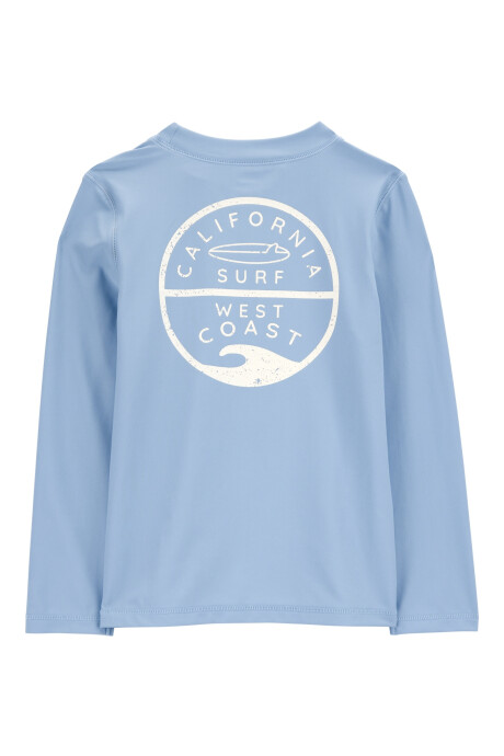 Remera de baño manga larga con protección UPF 50+, estampa surf Sin color