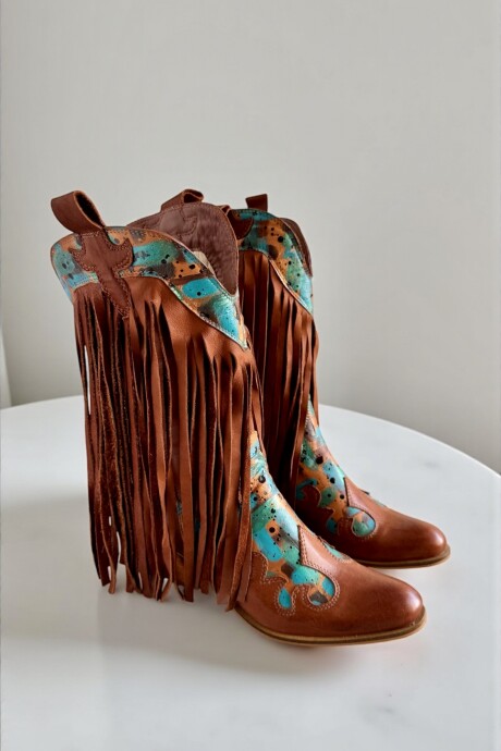 Botas Keira Terra Con Flecos Y Arte Botas Keira Terra Con Flecos Y Arte