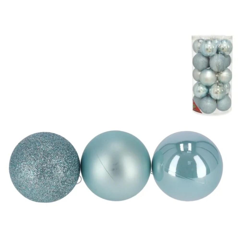 Esferas de Navidad Azul Motley 8 cm – Pack x20 GE BOLA NAVIDAD X20 BOTE MOTLEY AZUL 8CM