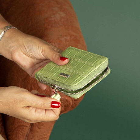 Billetera Candela Croco Manzana Verde