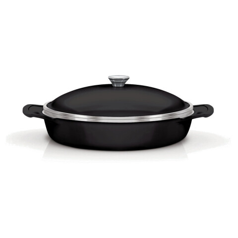 Cacerola baja con tapa modelo LYON, 32cm. -TRAMONTINA TR6063