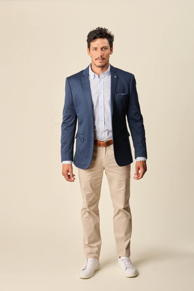 Saco Sport Knitted Classic Fit - Azul 