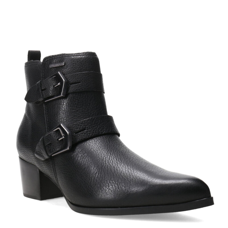 Botas de Mujer Bottero caña baja con hebillas de cuero Negro