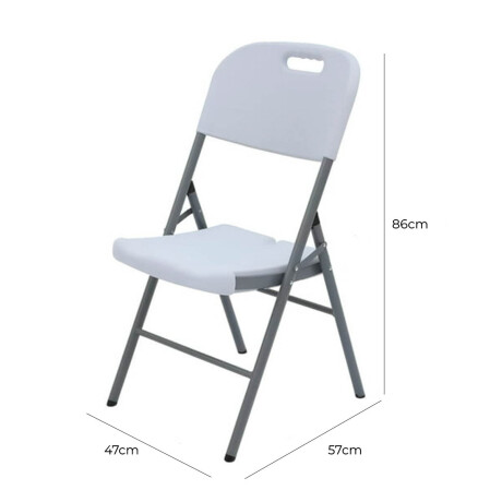 Sillas Plegables Metal Set X2 Jardín Hogar Camping Blanco