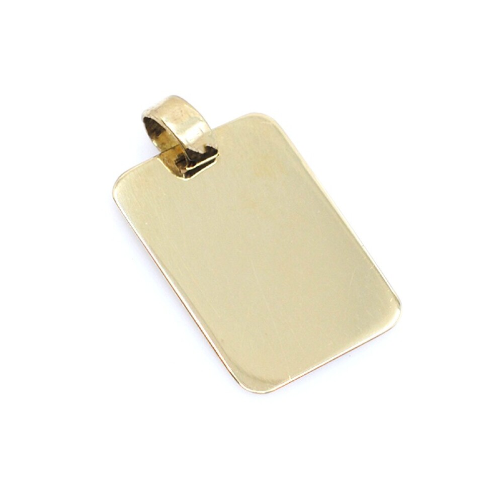 Medalla en oro 18k rectangular. Medida 22 x 15 mm Medalla en oro 18k rectangular. Medida 22 x 15 mm