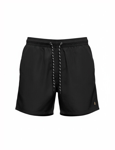 Short de baño liso negro