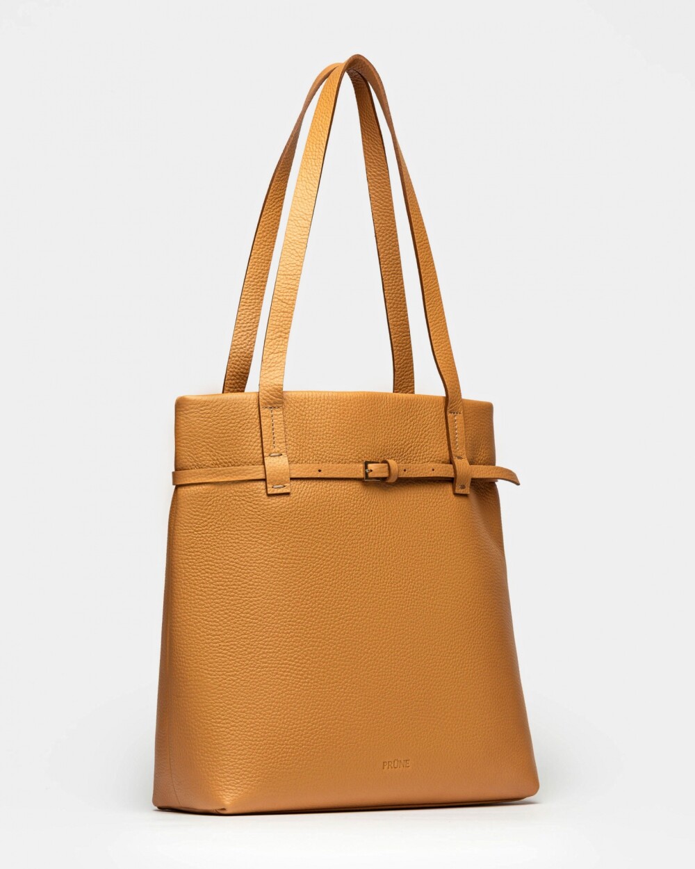 Shopper Bay en cuero graneado Cuoio