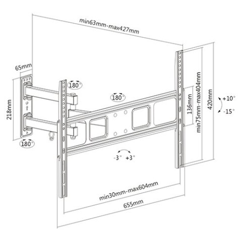 SOPORTE PARA TV BRATECK LPA52-463 SOP76 SOPORTE PARA TV BRATECK LPA52-463 SOP76