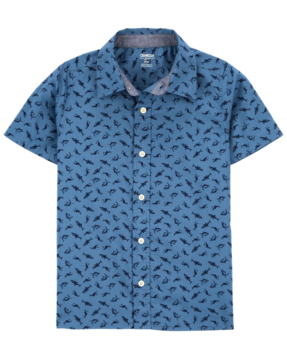 Camisa de algodón, manga corta diseño tiburones 