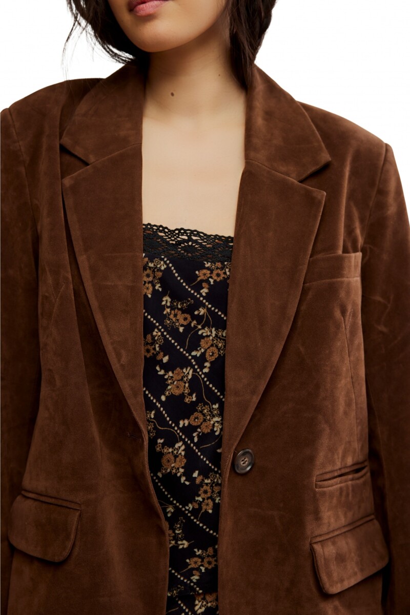 PAPER CUT VEGAN BLAZER Marron