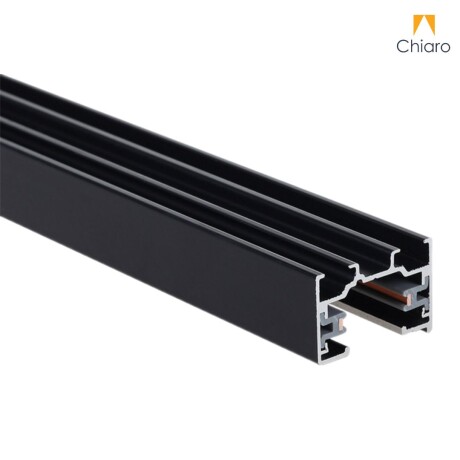 Riel electrificado de aluminio - 2 vías para spot de riel 1 mts NEGRO