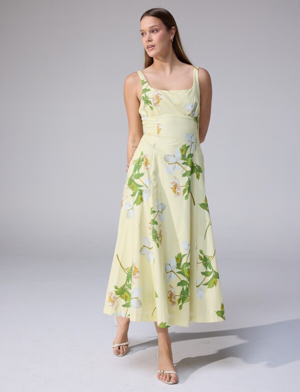 Vestido Algodón Flores AMARILLO/MULTI