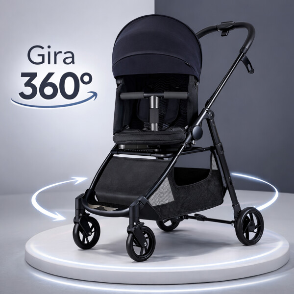 Coche De Bebe Legendary Asiento Giratorio 360º V6 COCHE BEBE LEGENDARY NEGRO V6