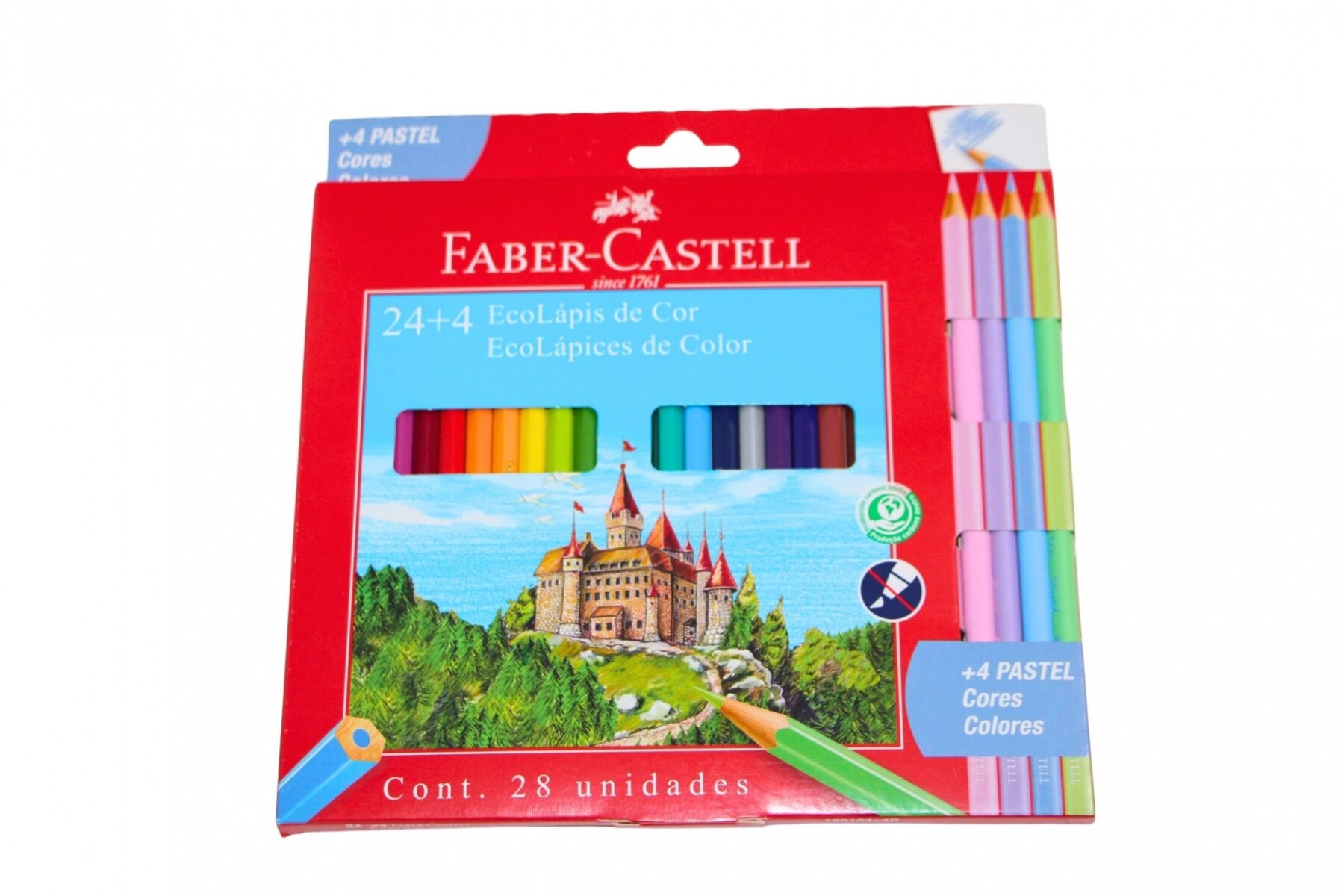 LAPIZ FABER CASTELL DE 24 COLORES + 4 COLORES PASTELES 