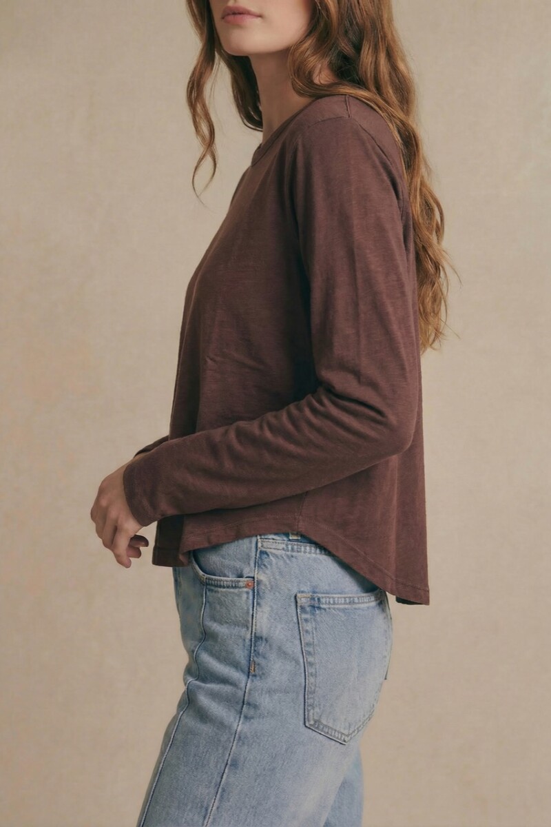 Remera Algodon Lavado Marron