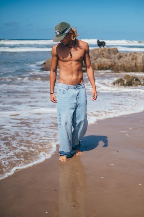 Pantalon Denim Loose Fit / Celeste - Preventa U