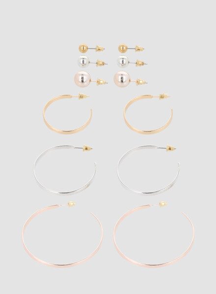 Set aros y perlas pack x 6 Variante unica