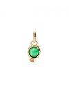 CHARM BAÑADO EN ORO 18K CON PIEDRA VERDE. Charm