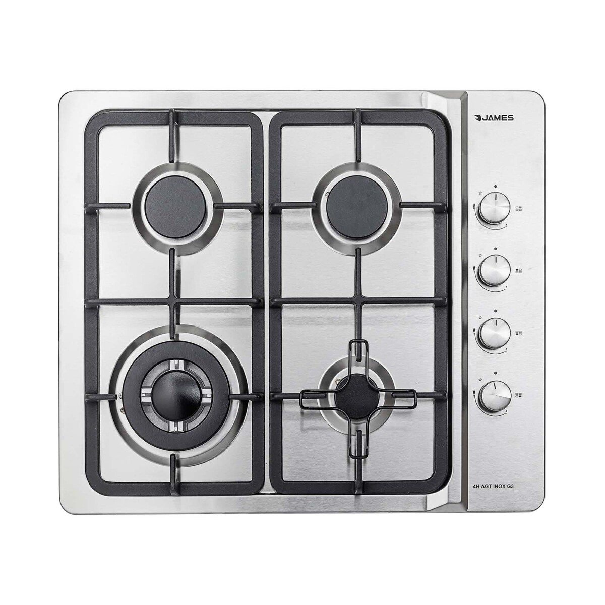 ANAFE DE EMPOTRAR A GAS - 4-HORNALLAS GRIS JAMES 4H AGT INOX G3 