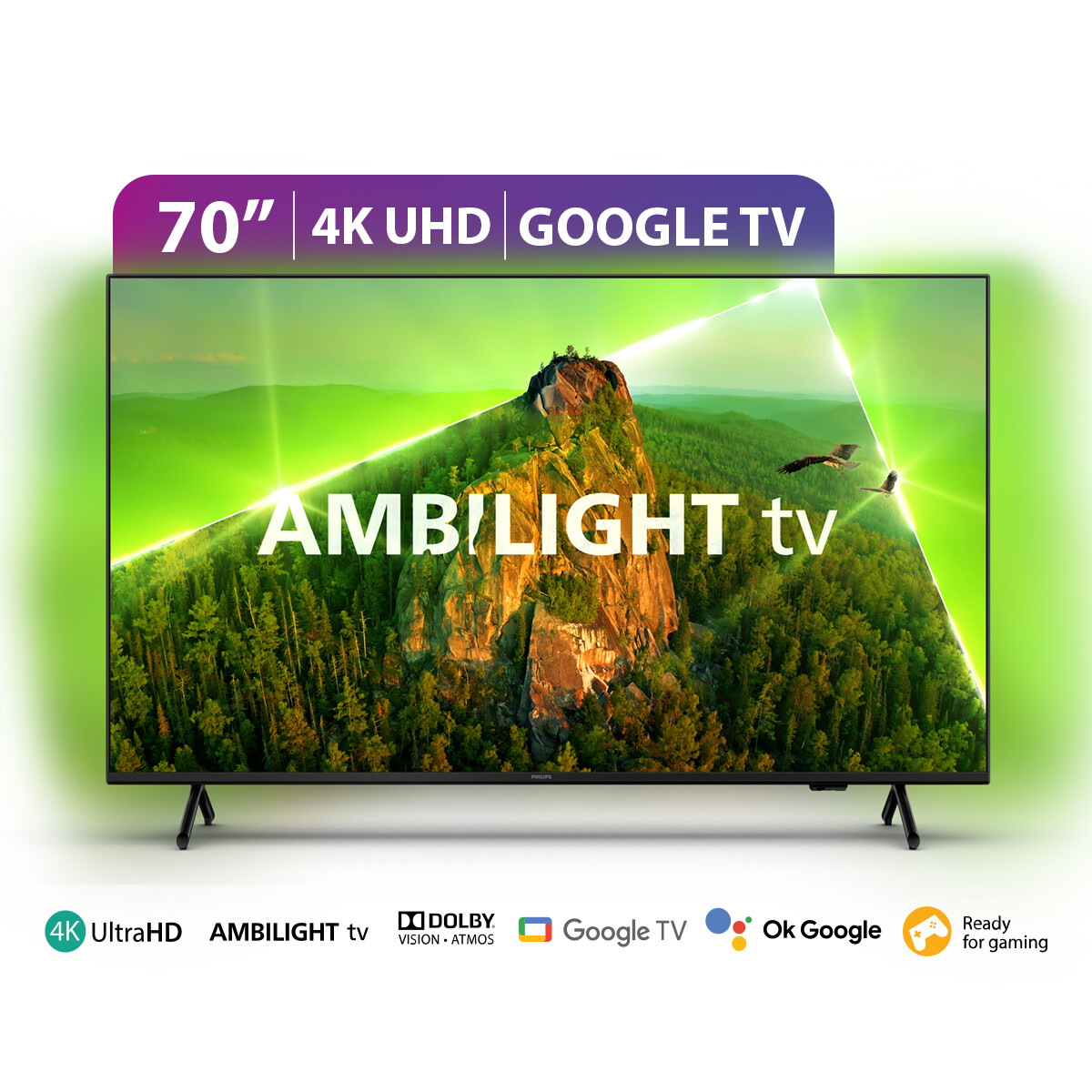 TV Philips 70" Google TV Ambilight 4K UHD 