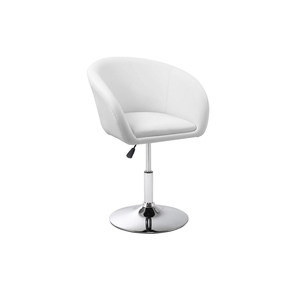Silla Taburete Butaca con Respaldo en Cuero Lumax Modelo Stella - Blanco 