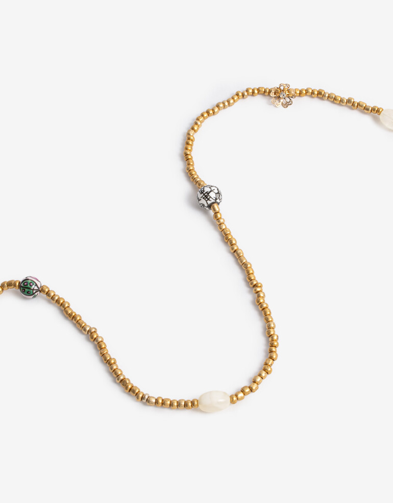 Collares Largos Canutillos Collar Largo Beads - Dorado