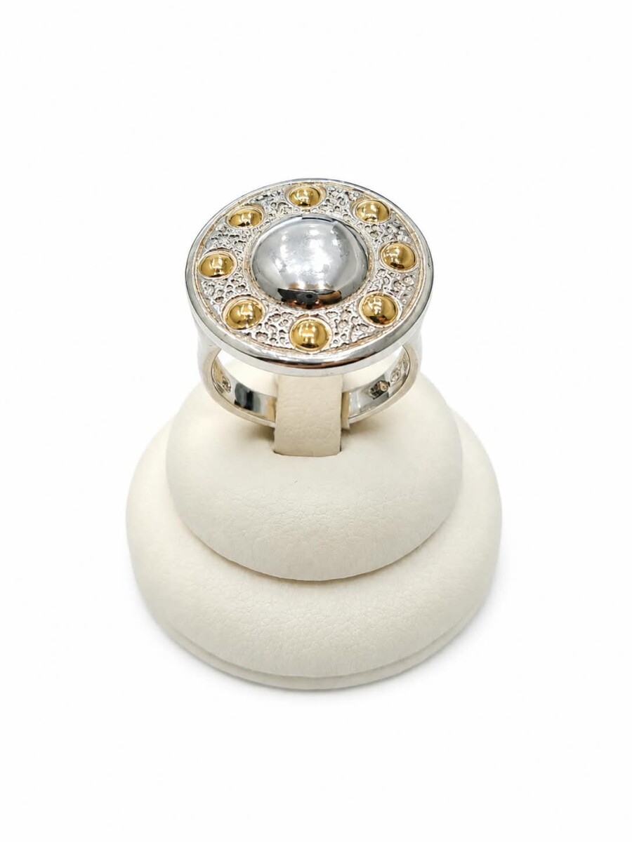 Anillo Plata y Oro círculos 