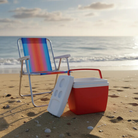 Set Playa Mor Sillasx2 Alum 120Kg + Conservadora Térmica 34L Rojo