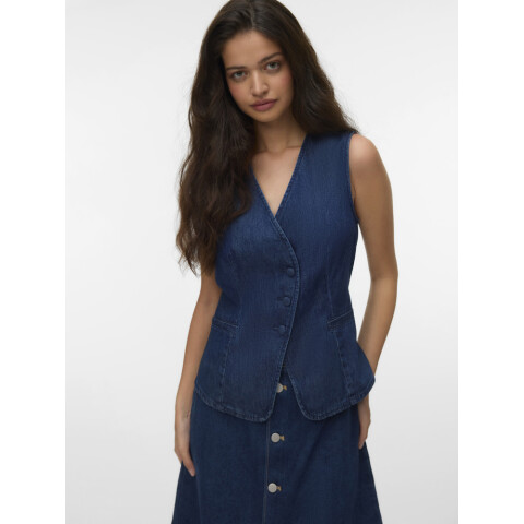 VMVITA SL DENIM WAISTCOAT YO3102 Medium Blue Denim