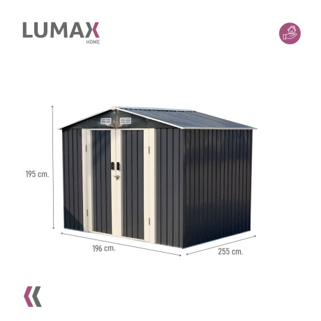 Caseta Galpon Jardin Lumax staffs Gris Oscuro 196x255x195 Caseta Galpon Jardin Lumax staffs Gris Oscuro 196x255x195