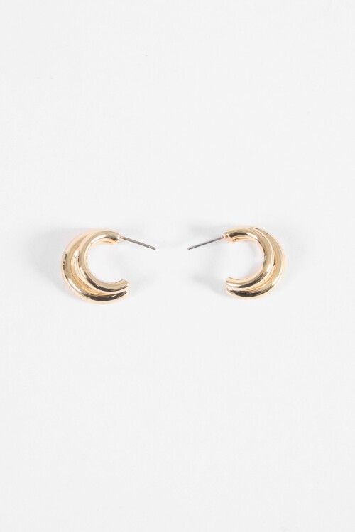 Aros doble metallic dorado