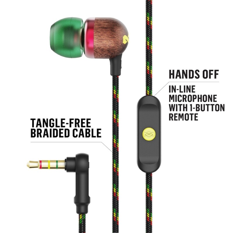 Auriculares SMILE JAMAICA (mini jack) Rasta