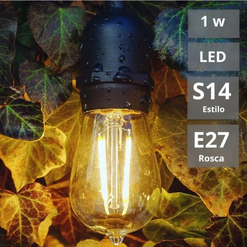 Guirnalda de Luces LED 5 Metros | Bombitas Edison | Exterior e Interior | 220V Guirnalda de Luces LED 5 Metros | Bombitas Edison | Exterior e Interior | 220V