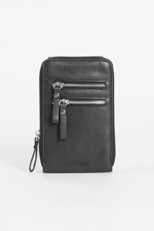Porta celular tarjetero negro
