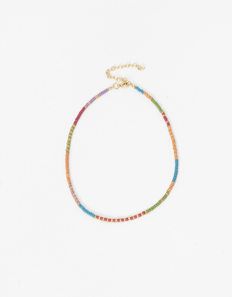 Collares Cortos Color Collar Corto Mini Beads Multicolor - Combinacion Multicolor
