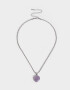 Cadena Corta con Dije Capsula Especial Cadena Corta Con Dije Corazón Piedra - Plateado