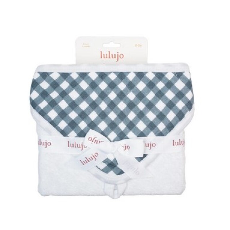 LJ8 Toalla Para Bebés Navy Gingham Lulujo