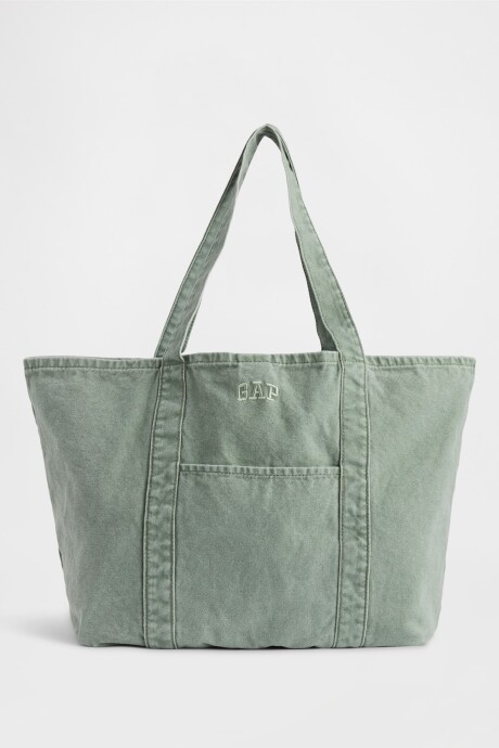 Bolso Tote Logo Gap Mujer Gasoline Green