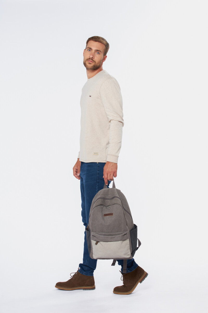 MOCHILA DE LONA - Gris 