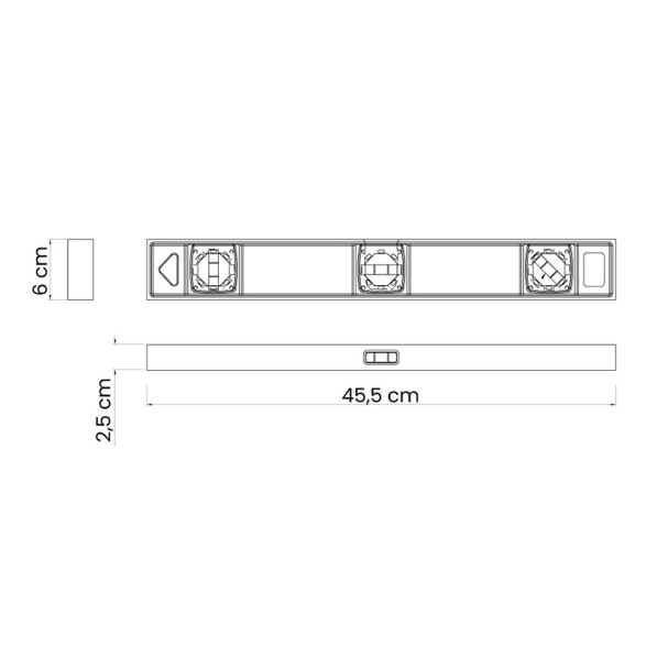 Nivel en polimero con 3 burbujas 450 mm TN0510