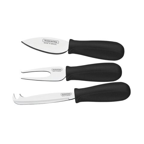 Juego de 3 utensilios color negro para queso, PLENUS -TRAMONTINA TN9721