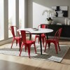 Pack 4 Sillas Tolix Lumax Metálicas Para Comedor Y Cocina Diseño Retro Resistente Rojo